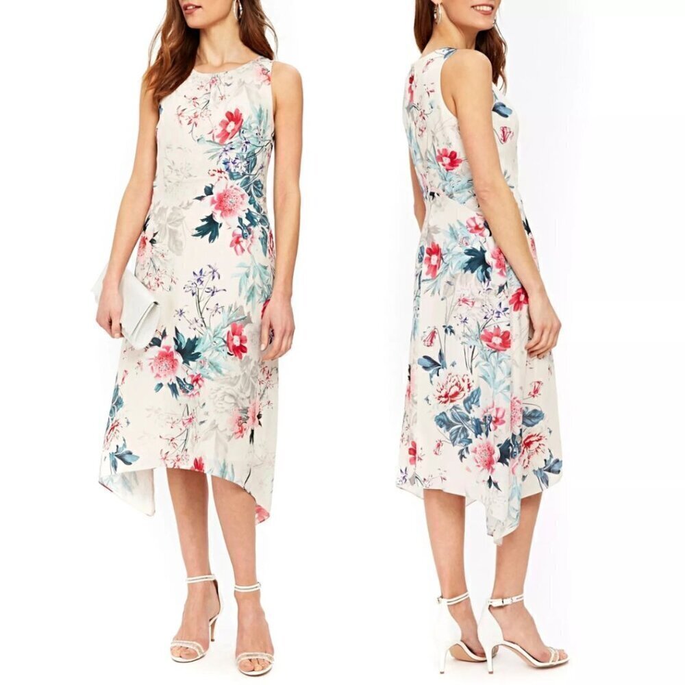 Wallis Wonderland Sleeveless Sheath Dress Floral Romantic Summer Wedding Whimsy